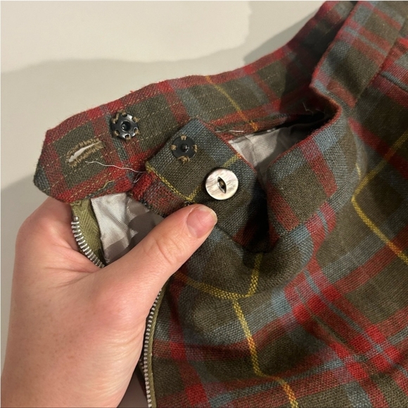 VINTAGE Handmade Plaid Skirt - Size M - Picture 6 of 7